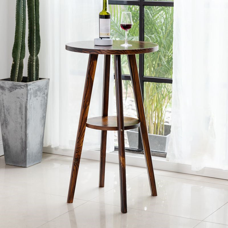 Eigentijdse ronde massief houten bar-eettafel voor thuisgebruik