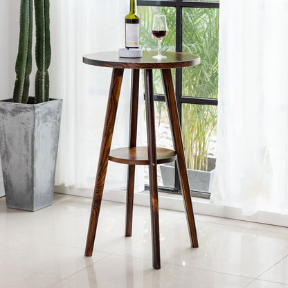 Eigentijdse ronde massief houten bar-eettafel voor thuisgebruik
