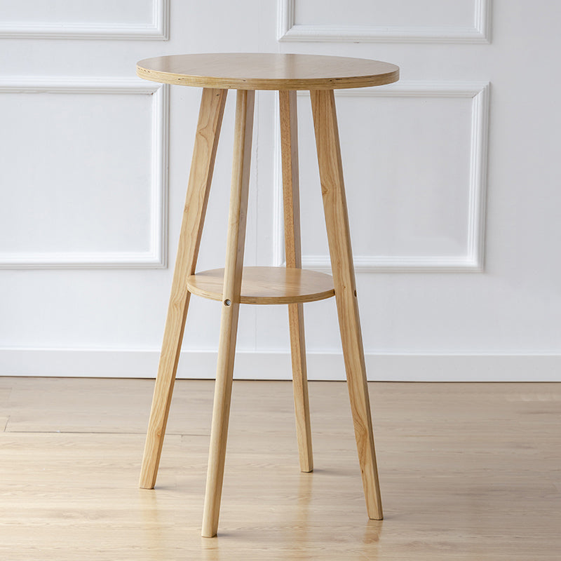 Eigentijdse ronde massief houten bar-eettafel voor thuisgebruik