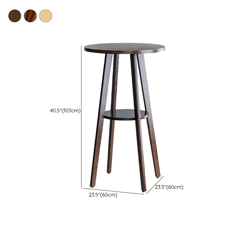 Eigentijdse ronde massief houten bar-eettafel voor thuisgebruik