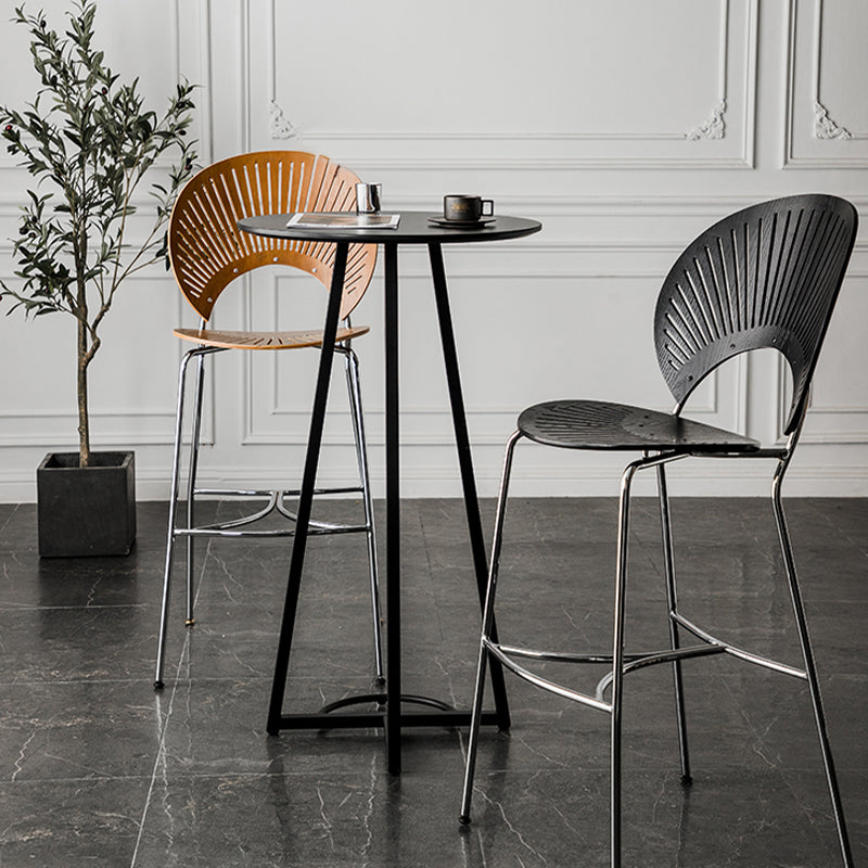 Mesa de comedor con barra superior de madera redonda de estilo contemporáneo para uso doméstico
