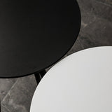 Eigentijdse houten bovenste ronde bar eettafel met metalen basis