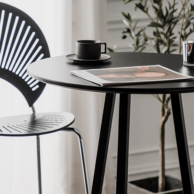 Contemporary Wood Top Round Bar Dining Table with Metal Base Clearhalo 'Bar Furniture' 'Bar Tables' 'bar_tables' 'furn' 'furn_bar_tables' 'Furniture' 'Kitchen & Dining Furniture' 7764044