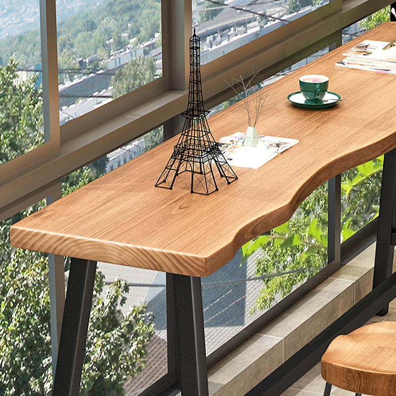 Trestle Base Solid Wood Rectangle Bar Table for Kitchen Dining Room Clearhalo 'Bar Furniture' 'Bar Tables' 'bar_tables' 'furn' 'furn_bar_tables' 'Furniture' 'Kitchen & Dining Furniture' 7764070