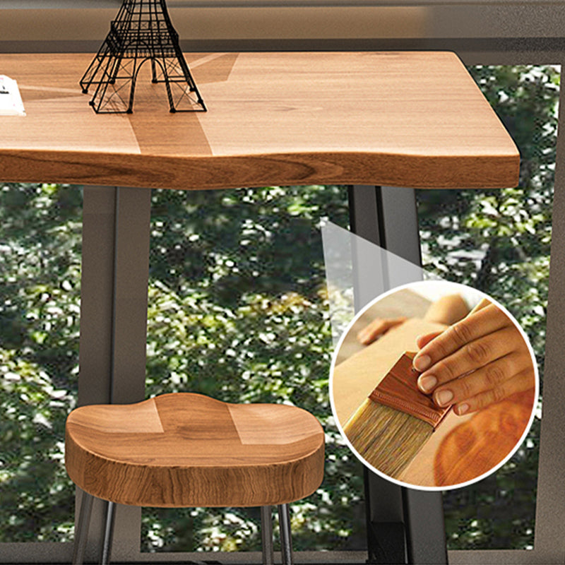 Trestle Base Solid Wood Rectangle Bar Table for Kitchen Dining Room Clearhalo 'Bar Furniture' 'Bar Tables' 'bar_tables' 'furn' 'furn_bar_tables' 'Furniture' 'Kitchen & Dining Furniture' 7764072