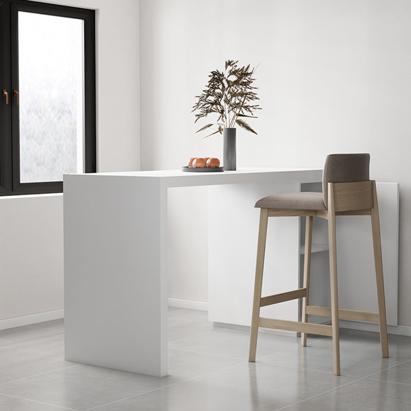 Modern Sintered Stone Top Rectangle White Bar Dining Table with Storage Clearhalo 'Bar Furniture' 'Bar Tables' 'bar_tables' 'furn' 'furn_bar_tables' 'Furniture' 'Kitchen & Dining Furniture' 7764079