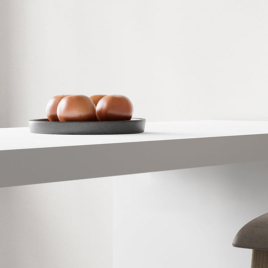 Moderne gesinterde stenen top rechthoek witte bar eettafel met opslag