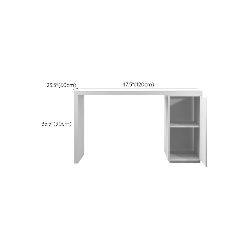 Modern Sintered Stone Top Rectangle White Bar Dining Table with Storage Clearhalo 'Bar Furniture' 'Bar Tables' 'bar_tables' 'furn' 'furn_bar_tables' 'Furniture' 'Kitchen & Dining Furniture' 7764087