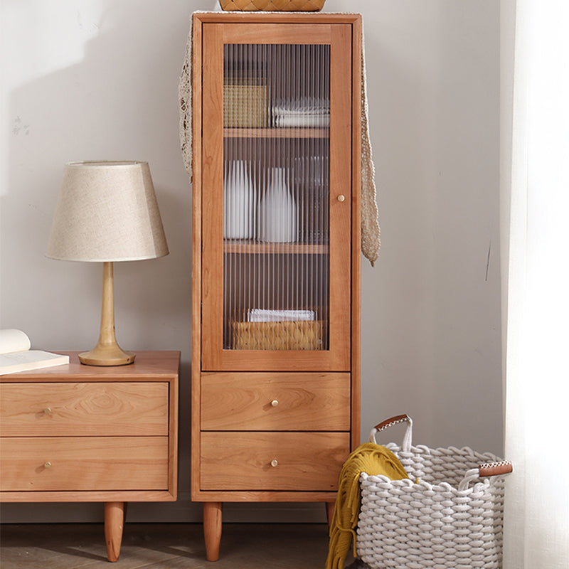 Moderner Stil Massive Holzglas Tür Sideboardschrank mit Lagerschubladen