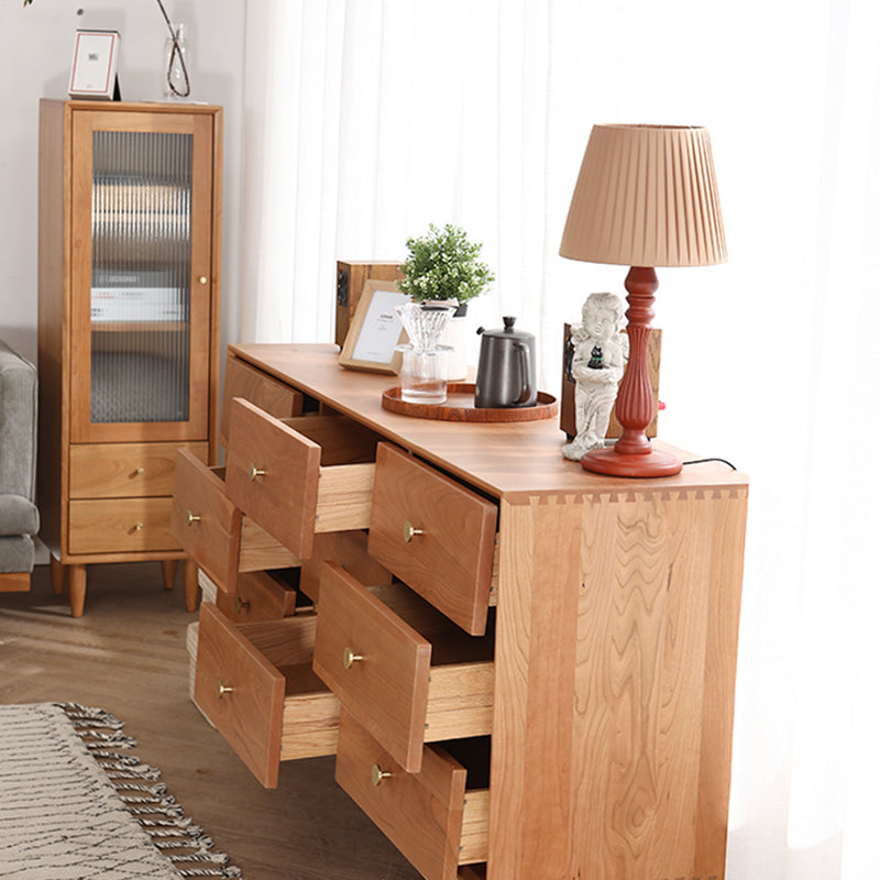 Moderner Stil Massive Holzglas Tür Sideboardschrank mit Lagerschubladen