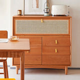 Armadietto di sideboard in legno di ciliegia in stile nordico con cassetti