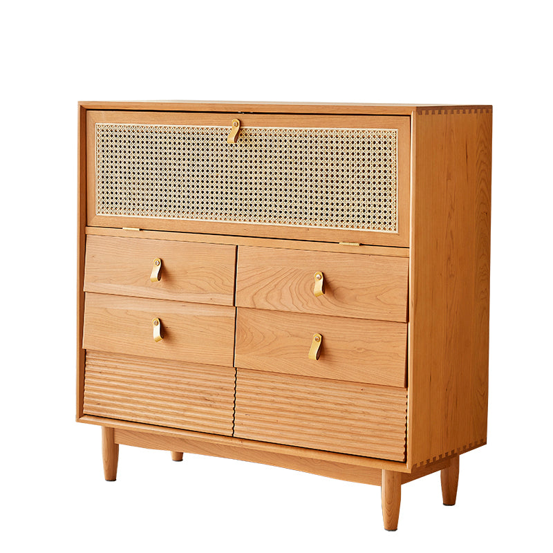 Armadietto di sideboard in legno di ciliegia in stile nordico con cassetti
