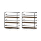 Modern Style Wood and Iron Wall Mounted Wine Rack with Light in Black