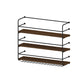 Modern Style Wood and Iron Wall Mounted Wine Rack with Light in Black