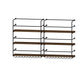 Modern Style Wood and Iron Wall Mounted Wine Rack with Light in Black