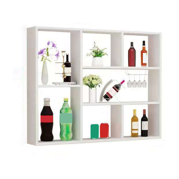 Manufactured Wood Modern Style Wine Bottle Holder Wall Mounted with Storage Shelves Clearhalo 'furn' 'furn_wine_racks' 'Furniture' 'Kitchen & Dining Furniture' 'Wine Racks' 'wine_racks' 7764353