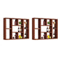 Manufactured Wood Modern Style Wine Bottle Holder Wall Mounted with Storage Shelves Brown 2 Piece Set Clearhalo 'furn' 'furn_wine_racks' 'Furniture' 'Kitchen & Dining Furniture' 'Wine Racks' 'wine_racks' 7764357