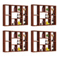 Manufactured Wood Modern Style Wine Bottle Holder Wall Mounted with Storage Shelves Brown 4 Piece Set Clearhalo 'furn' 'furn_wine_racks' 'Furniture' 'Kitchen & Dining Furniture' 'Wine Racks' 'wine_racks' 7764360