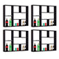 Manufactured Wood Modern Style Wine Bottle Holder Wall Mounted with Storage Shelves Black 4 Piece Set Clearhalo 'furn' 'furn_wine_racks' 'Furniture' 'Kitchen & Dining Furniture' 'Wine Racks' 'wine_racks' 7764363
