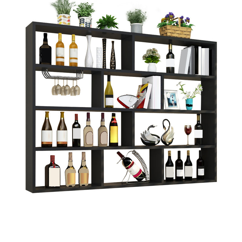 Manufactured Wood Wine Bottle Holder Modern Style Wall Mounted with Shelf Clearhalo 'furn' 'furn_wine_racks' 'Furniture' 'Kitchen & Dining Furniture' 'Wine Racks' 'wine_racks' 7764379
