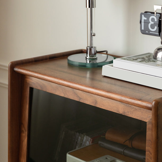 Modern Living Room Floor Cabinet Solid Wood Glass Doors with Lighting Clearhalo 'Display & China Cabinets' 'display_china_cabinets' 'furn' 'furn_display_china_cabinets' 'Furniture' 'Kitchen & Dining Furniture' 7764401