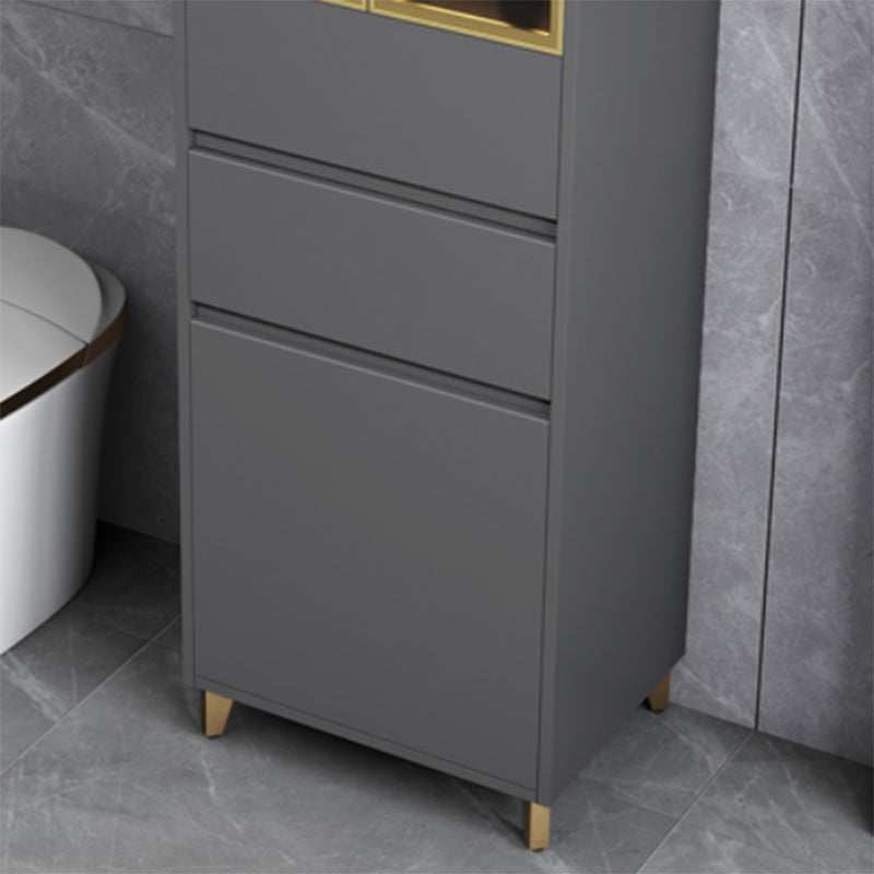 Armadietto per esposizioni in vetro contemporaneo con base in legno per bagno