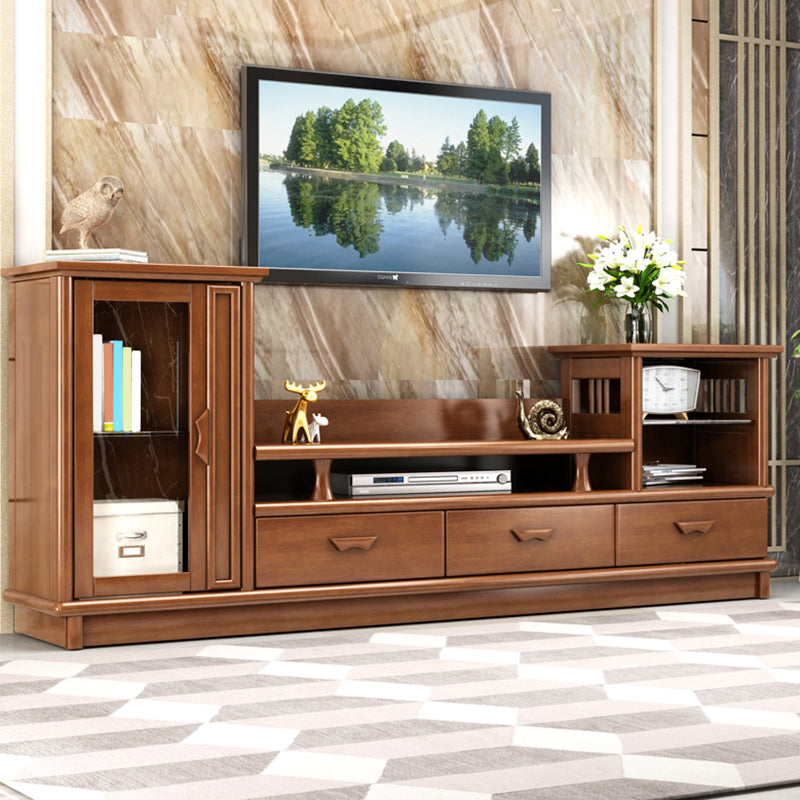 Antique TV Media Stand Open Shelving TV Console with Media Shelves Clearhalo 'furn' 'furn_tv_stands_entertainment_centers' 'Furniture' 'Living Room Furniture' 'TV Stands & Entertainment Centers' 'TV Stands & Media Storage Furniture' 'tv_stands_entertainment_centers' 7767441
