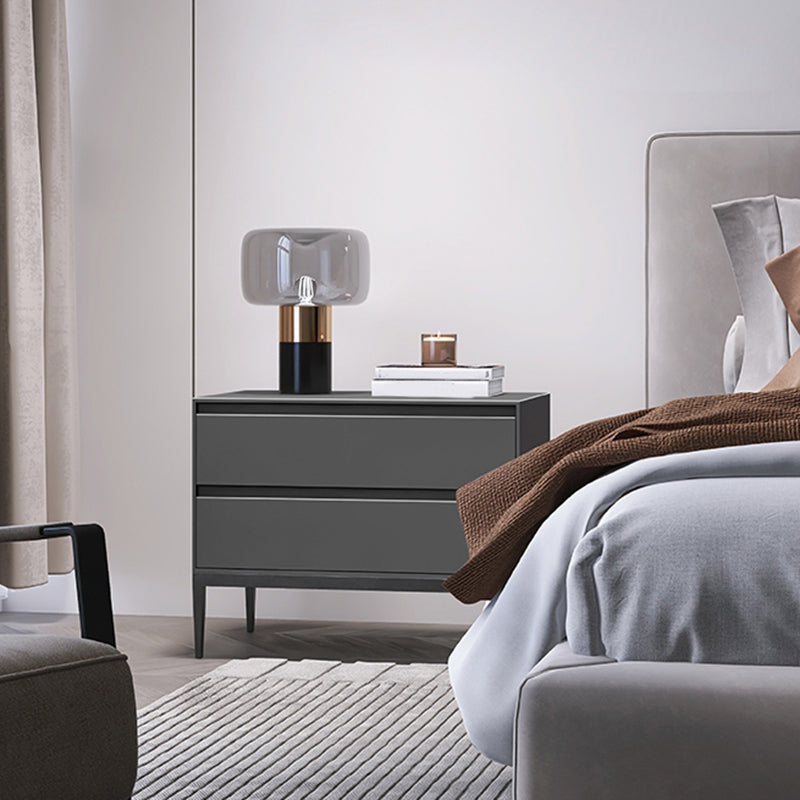 Tavolo da notte in legno mobile contemporaneo con 2 cassetti