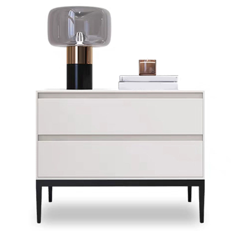 Tavolo da notte in legno mobile contemporaneo con 2 cassetti