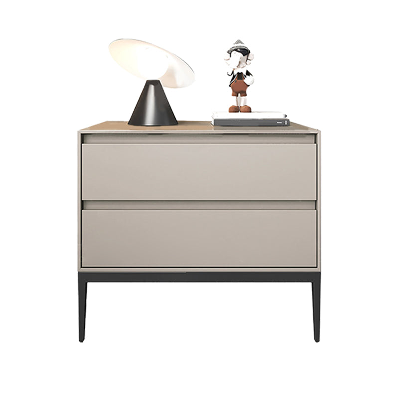 Table de nuit en bois armoire au chevet contemporain avec 2 tiroirs