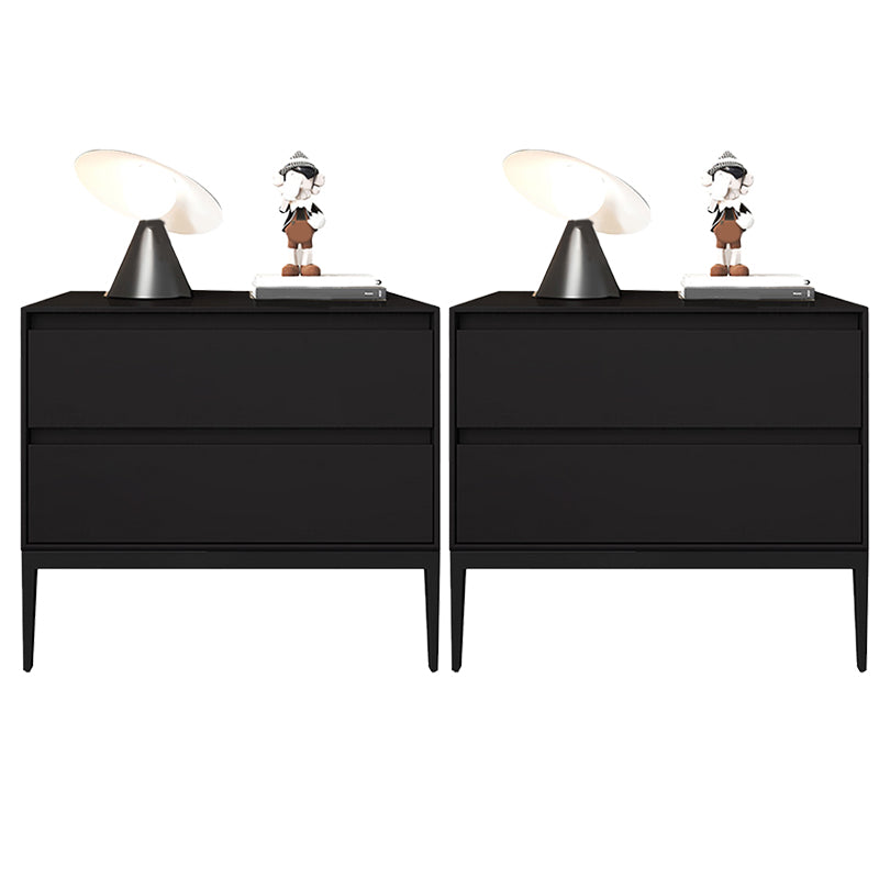 Table de nuit en bois armoire au chevet contemporain avec 2 tiroirs