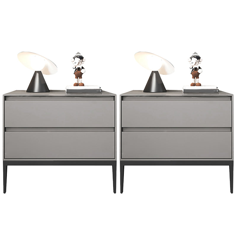 Table de nuit en bois armoire au chevet contemporain avec 2 tiroirs