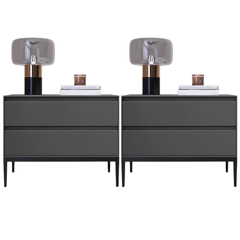 Table de nuit en bois armoire au chevet contemporain avec 2 tiroirs