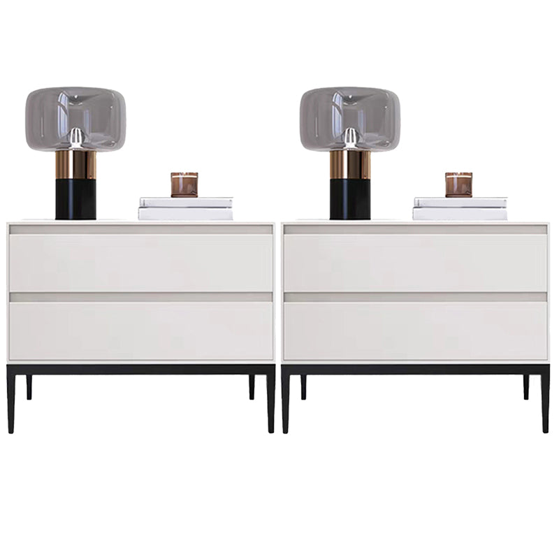 Table de nuit en bois armoire au chevet contemporain avec 2 tiroirs