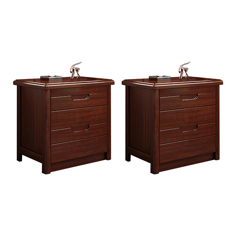 Modern Accent Table Nightstand Walnut Nightstand with Drawers