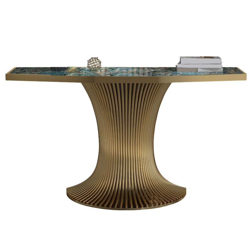 ホール用のステンレススチールブラケット付きグラムストーンソファコンソールテーブル