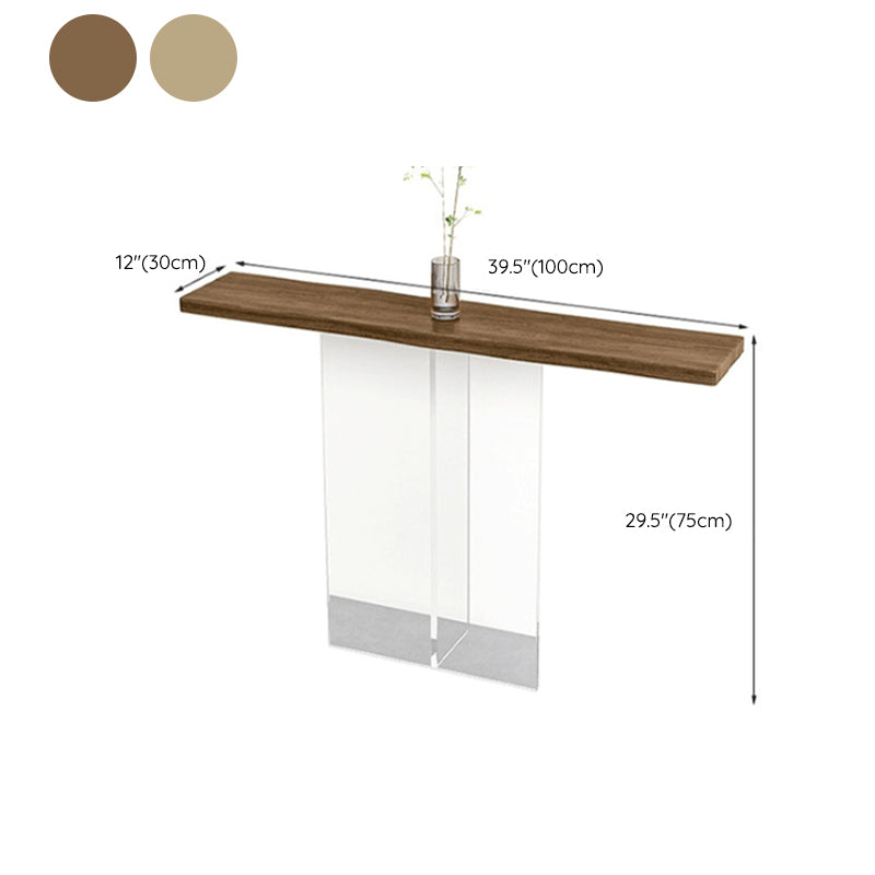 Contemporary Rectangle Sofa Console Table with Acrylic Bracket for Hall