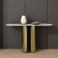 Mesa de acento de consola ovalada glamorosa con soporte de acero inoxidable para Hall