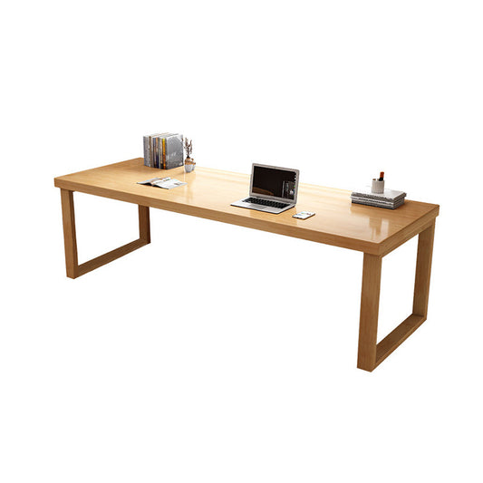 Rubber Wood Rectangular Home Writing Desk Sled Base Computer Desk , 29.5" H Natural