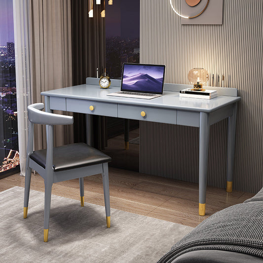 Glam Style Parsons Base Computer Desk 29.5" H Home Writing Desk Grey