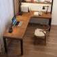 L-Shaped Office Laptop Table Wood Writing Desk in Brown with 5-Legs Table with Shelf 71"L x 39"W x 7"H Right Hand Return Clearhalo 'furn' 'furn_office_desk' 'Furniture' 'Office Desks' 'Office Furniture' 'office_desk' 7768018