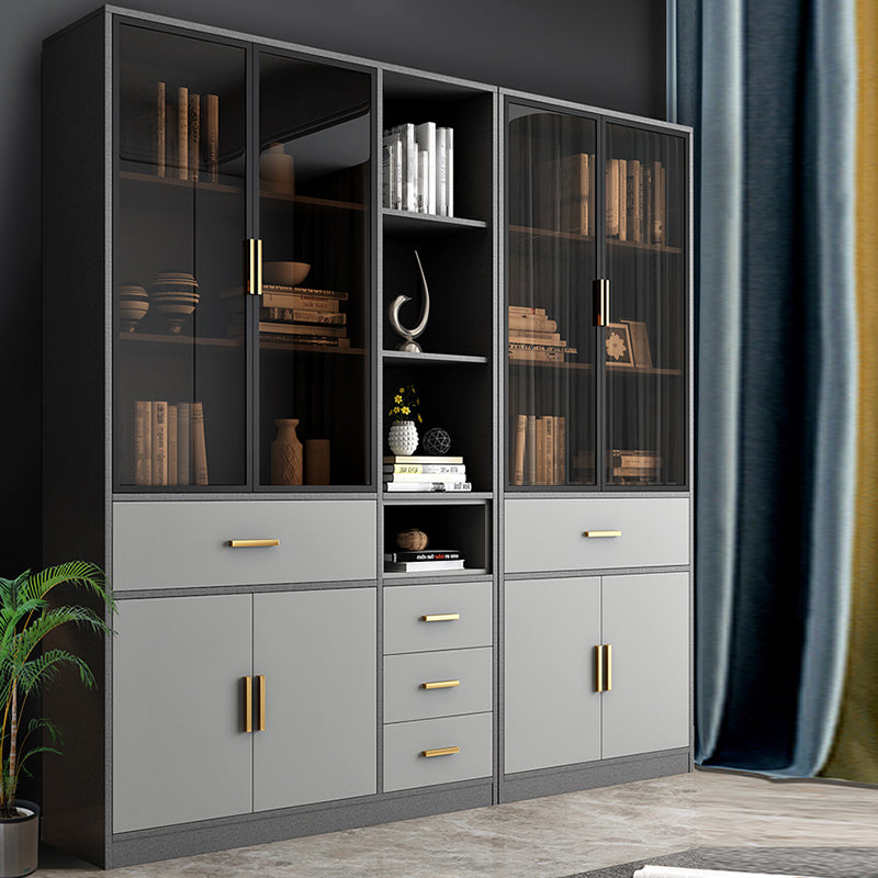 Libreria verticale in legno ingegnerizzato con libreria chiusa contemporanea con scaffali