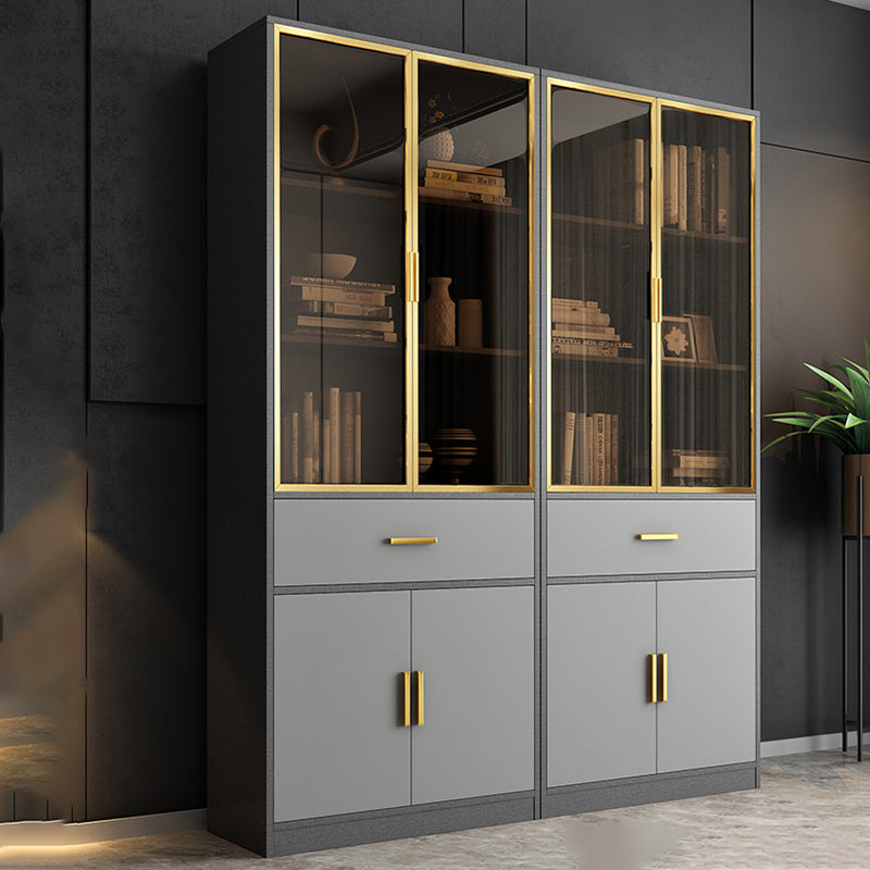 Libreria verticale in legno ingegnerizzato con libreria chiusa contemporanea con scaffali