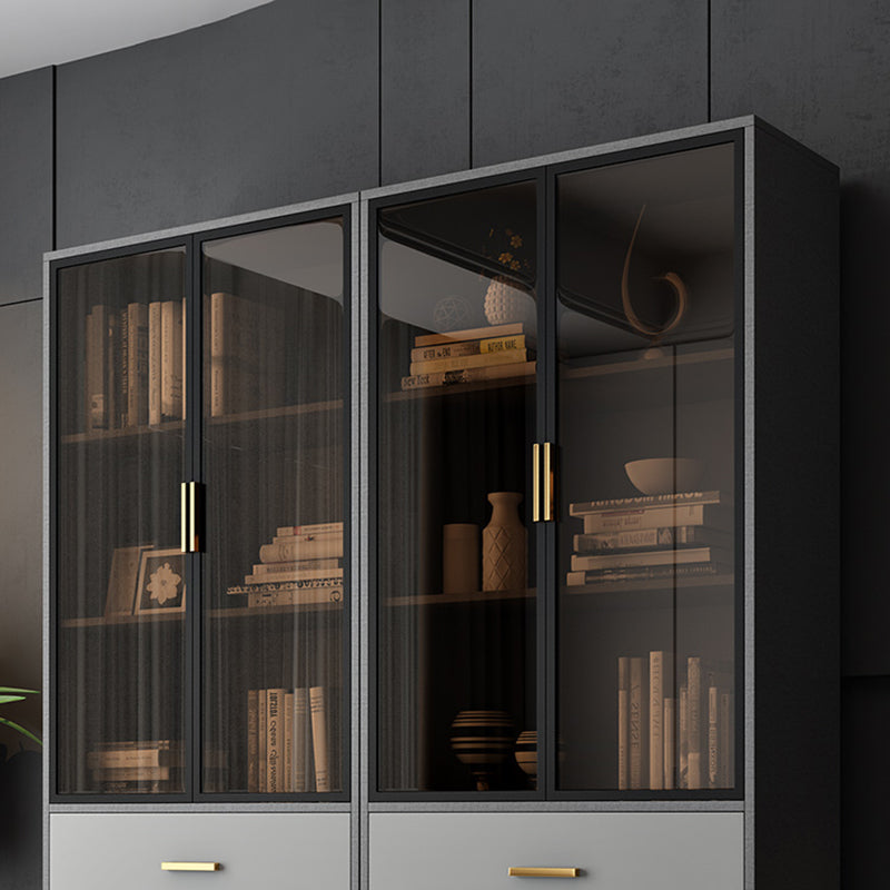 Libreria verticale in legno ingegnerizzato con libreria chiusa contemporanea con scaffali