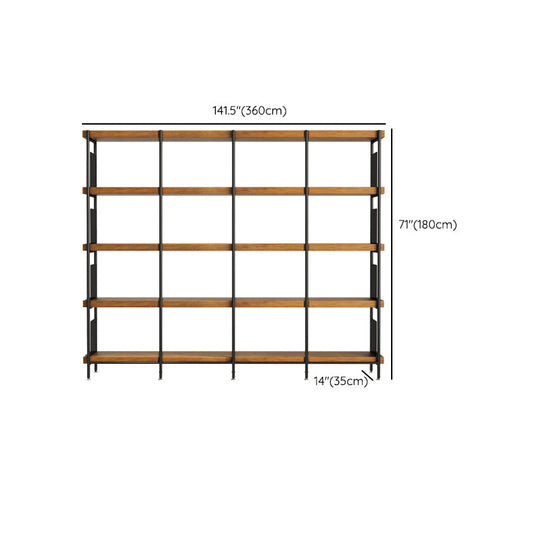 Eigentijdse metaal open terug boekenplank massief houten boekenkast voor kantoor