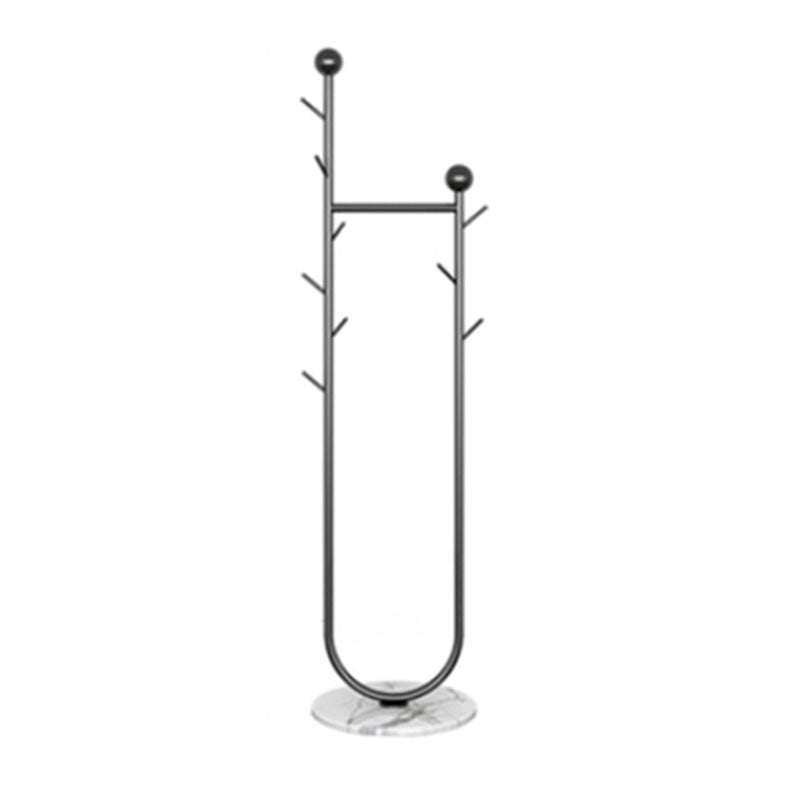 68.9-inch Tall Entryway Kit Contemporary Metal Entry Hall Tree Black White Shelf Not Included Clearhalo 'Entry & Mudroom Furniture' 'furn' 'furn_hall_tree_coat_racks' 'Furniture' 'Hall Trees & Coat Racks' 'hall_tree_coat_racks' 7768922