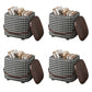 Modern Pouf Ottoman Fabric Upholstered Solid Color Portable Square Ottoman with Storage 16.5"L x 12.6"W x 16.5"H Black White 4 Piece Set Clearhalo 'furn' 'furn_ottomans_poufs' 'Furniture' 'Living Room Furniture' 'Ottomans & Poufs' 'ottomans_poufs' 7768975