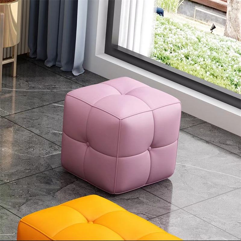 Moderner quadratischer Pouf -Fleckenfest -Widerstand farbenfroher Pouf für Wohnzimmer