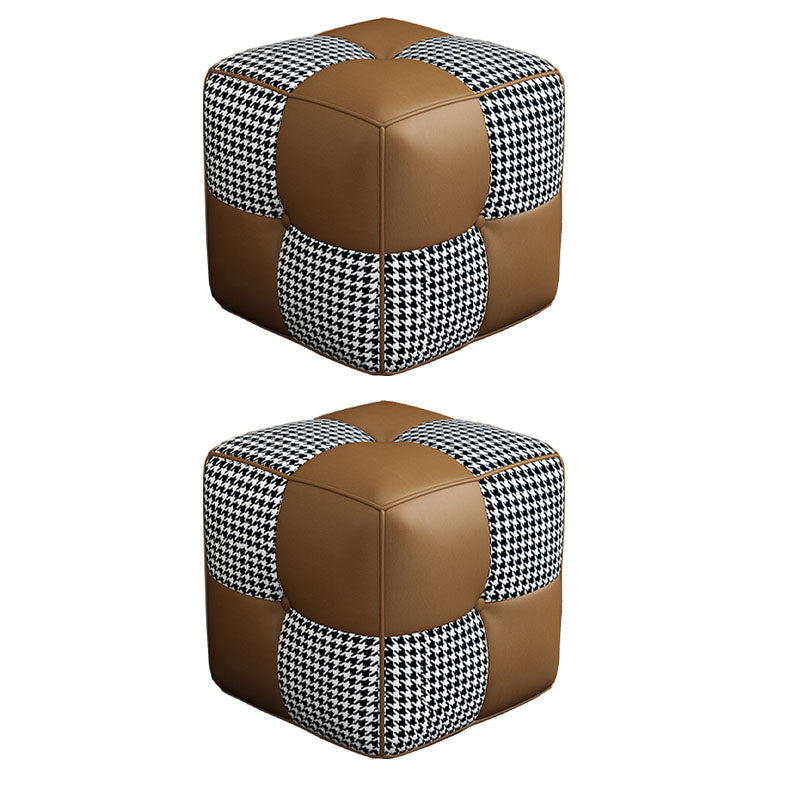 Moderner quadratischer Pouf -Fleckenfest -Widerstand farbenfroher Pouf für Wohnzimmer