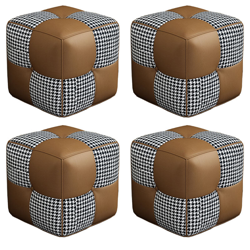 Moderner quadratischer Pouf -Fleckenfest -Widerstand farbenfroher Pouf für Wohnzimmer